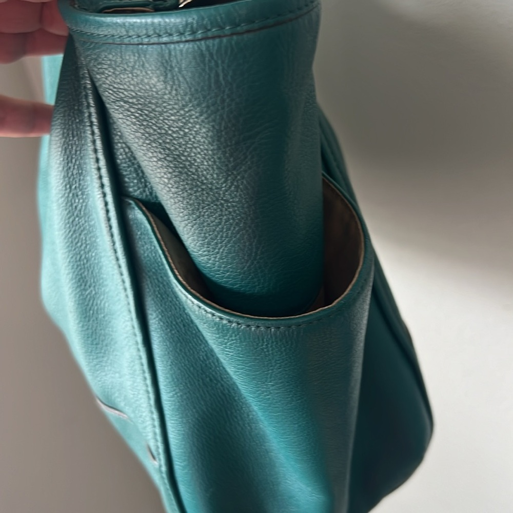 Turquoise Coach Purse, EUC - Picture 5 of 9